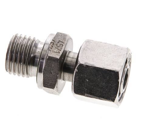 10L & M14x1.5 RVS Rechte Draaidoorvoer Buitendraad 315bar FKM Verstelbaar ISO 8434-1