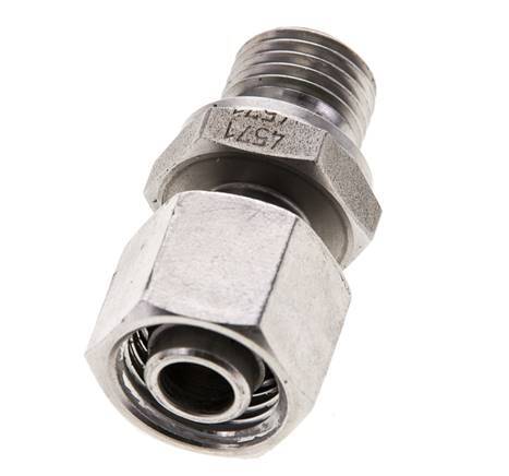 10L & M14x1.5 RVS Rechte Draaidoorvoer Buitendraad 315bar FKM Verstelbaar ISO 8434-1