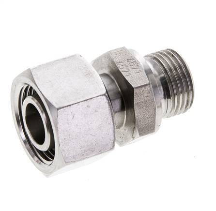 15L & M18x1.5 RVS Rechte Draaidoorvoer Buitendraad 315bar FKM Verstelbaar ISO 8434-1