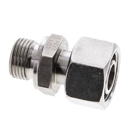 15L & M18x1.5 RVS Rechte Draaidoorvoer Buitendraad 315bar FKM Verstelbaar ISO 8434-1