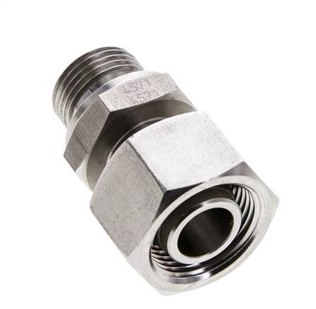 15L & M18x1.5 RVS Rechte Draaidoorvoer Buitendraad 315bar FKM Verstelbaar ISO 8434-1