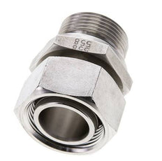 28L & M33x2 RVS Rechte Draaidoorvoer Buitendraad 160bar FKM Verstelbaar ISO 8434-1