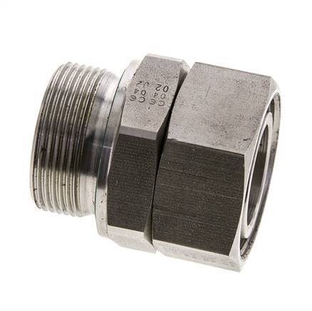 35L & M42x2 RVS Rechte Draaidoorvoer Buitendraad 160bar FKM Verstelbaar ISO 8434-1