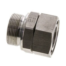 35L & M42x2 RVS Rechte Draaidoorvoer Buitendraad 160bar FKM Verstelbaar ISO 8434-1