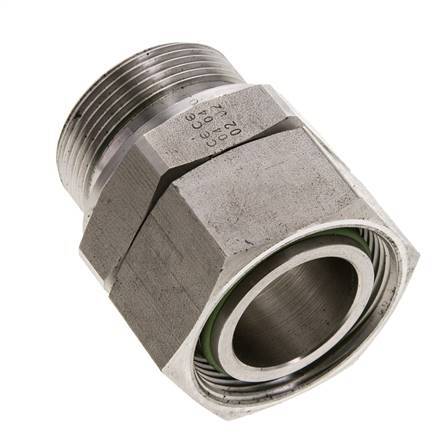 35L & M42x2 RVS Rechte Draaidoorvoer Buitendraad 160bar FKM Verstelbaar ISO 8434-1