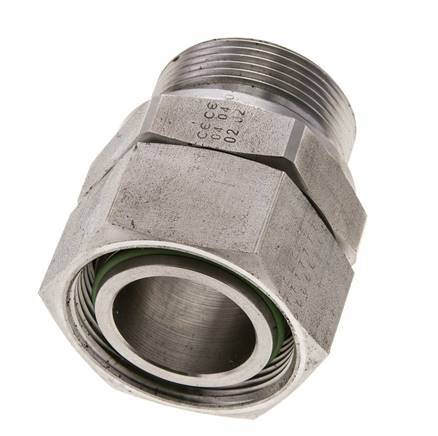35L & M42x2 RVS Rechte Draaidoorvoer Buitendraad 160bar FKM Verstelbaar ISO 8434-1