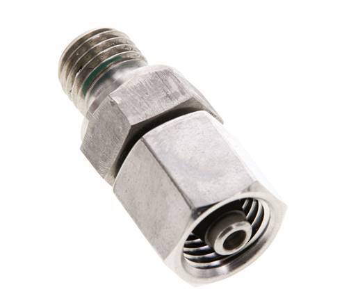 6S & M12x1.5 RVS Rechte Draaidoorvoer Buitendraad 630bar FKM Verstelbaar ISO 8434-1