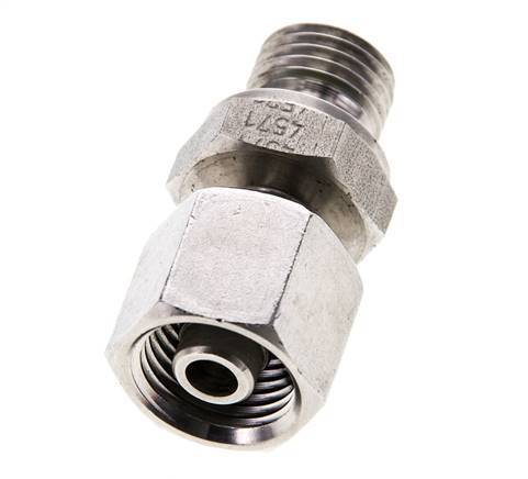 8S & M14x1.5 RVS Rechte Draaidoorvoer Buitendraad 630bar FKM Verstelbaar ISO 8434-1