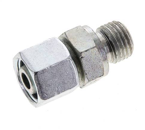 10L & M14x1.5 Verzinkt Stalen Rechte Draaidoorvoer Buitendraad 315bar NBR O-ring en Afdichtconus Verstelbaar ISO 8434-1