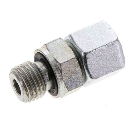 10L & M14x1.5 Verzinkt Stalen Rechte Draaidoorvoer Buitendraad 315bar NBR O-ring en Afdichtconus Verstelbaar ISO 8434-1