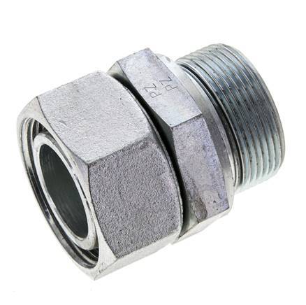 35L & M42x2 Zink plated Steel Straight Swivel with Male Threads 160 bar NBR O-ring Sealing Cone Adjustable ISO 8434-1