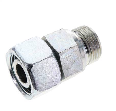 20S & M27x2 Zink plated Steel Straight Swivel with Male Threads 400 bar NBR O-ring Sealing Cone Adjustable ISO 8434-1