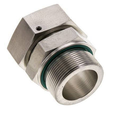 42L & M48x2 RVS Rechte Draaidoorvoer Buitendraad 160bar FKM O-ring en Afdichtconus Verstelbaar ISO 8434-1