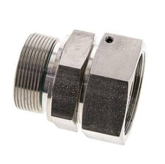 42L & M48x2 RVS Rechte Draaidoorvoer Buitendraad 160bar FKM O-ring en Afdichtconus Verstelbaar ISO 8434-1