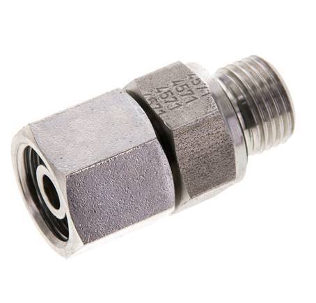 10S & M16x1.5 RVS Rechte Draaidoorvoer Buitendraad 630bar FKM O-ring en Afdichtconus Verstelbaar ISO 8434-1