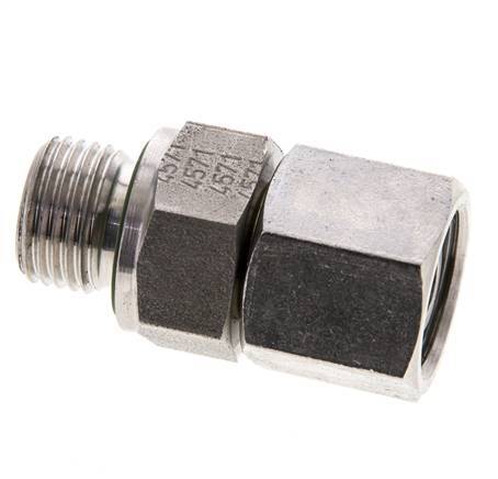 10S & M16x1.5 RVS Rechte Draaidoorvoer Buitendraad 630bar FKM O-ring en Afdichtconus Verstelbaar ISO 8434-1