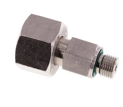 12L & G1/8'' RVS Rechte Draaidoorvoer Buitendraad 315bar FKM Verstelbaar ISO 8434-1