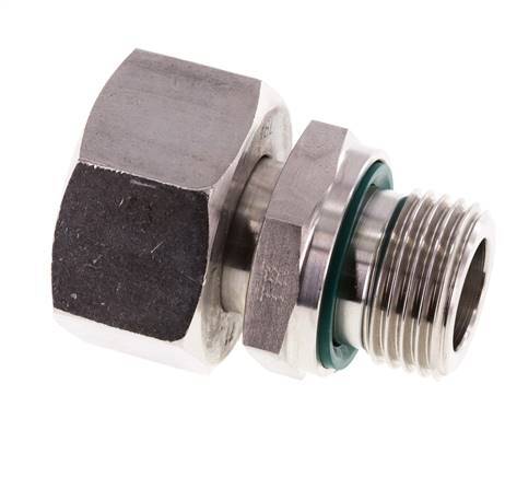 18L & G1/2'' RVS Rechte Draaidoorvoer Buitendraad 315bar FKM Verstelbaar ISO 8434-1