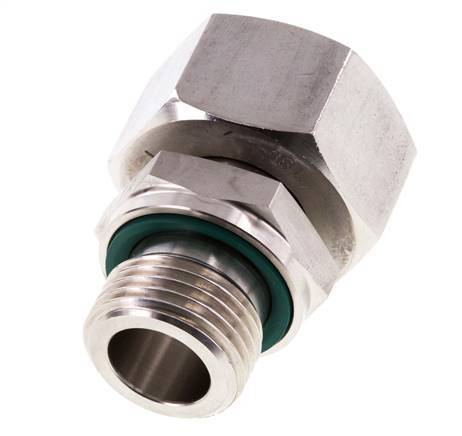 18L & G1/2'' RVS Rechte Draaidoorvoer Buitendraad 315bar FKM Verstelbaar ISO 8434-1