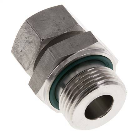 22L & G1'' RVS Rechte Draaidoorvoer Buitendraad 160bar FKM Verstelbaar ISO 8434-1