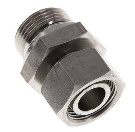 22L & G1'' RVS Rechte Draaidoorvoer Buitendraad 160bar FKM Verstelbaar ISO 8434-1