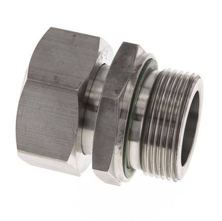 35L & G1-1/4'' RVS Rechte Draaidoorvoer Buitendraad 160bar FKM Verstelbaar ISO 8434-1