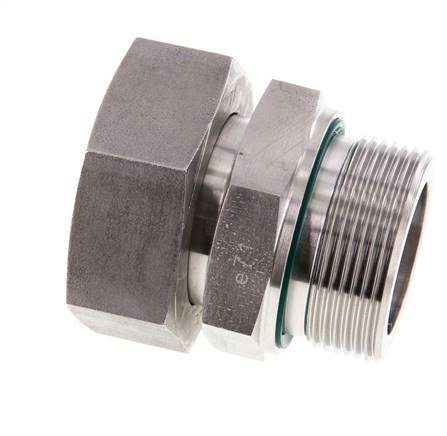 42L & G1-1/2'' RVS Rechte Draaidoorvoer Buitendraad 160bar FKM Verstelbaar ISO 8434-1