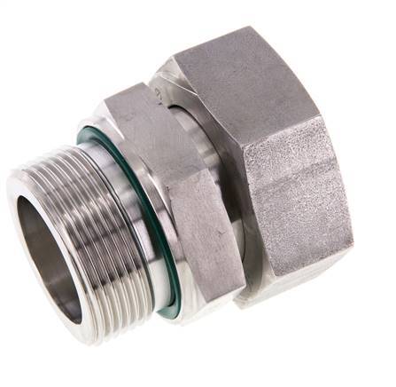 42L & G1-1/2'' RVS Rechte Draaidoorvoer Buitendraad 160bar FKM Verstelbaar ISO 8434-1