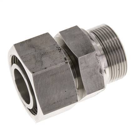 38S & G1-1/2'' RVS Rechte Draaidoorvoer Buitendraad 315bar FKM Verstelbaar ISO 8434-1