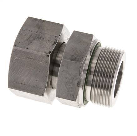 38S & G1-1/2'' RVS Rechte Draaidoorvoer Buitendraad 315bar FKM Verstelbaar ISO 8434-1