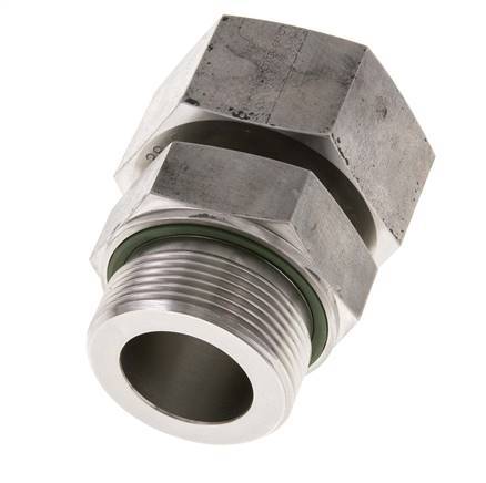 38S & G1-1/2'' RVS Rechte Draaidoorvoer Buitendraad 315bar FKM Verstelbaar ISO 8434-1