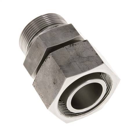 38S & G1-1/2'' RVS Rechte Draaidoorvoer Buitendraad 315bar FKM Verstelbaar ISO 8434-1