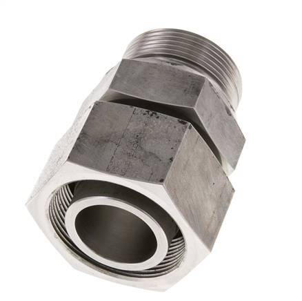 38S & G1-1/2'' RVS Rechte Draaidoorvoer Buitendraad 315bar FKM Verstelbaar ISO 8434-1