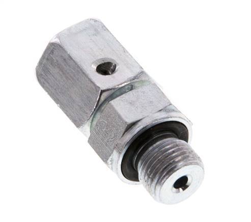 6L & G1/8'' Zink plated Steel Straight Swivel with Male Threads 315 bar NBR O-ring Sealing Cone Adjustable ISO 8434-1 [2 Pieces]