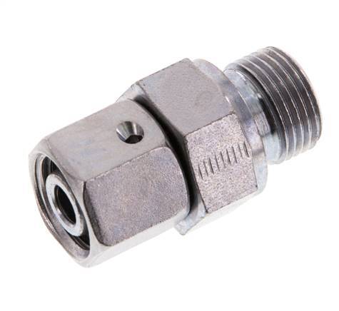 10L & G3/8'' Verzinkt Stalen Rechte Draaidoorvoer Buitendraad 315bar NBR O-ring en Afdichtconus Verstelbaar ISO 8434-1