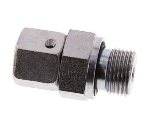 10L & G3/8'' Verzinkt Stalen Rechte Draaidoorvoer Buitendraad 315bar NBR O-ring en Afdichtconus Verstelbaar ISO 8434-1