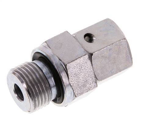 10L & G3/8'' Verzinkt Stalen Rechte Draaidoorvoer Buitendraad 315bar NBR O-ring en Afdichtconus Verstelbaar ISO 8434-1
