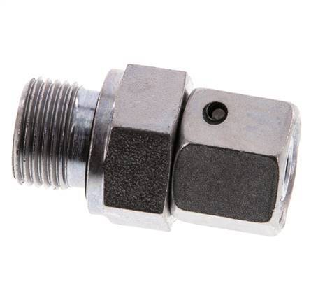 10L & G3/8'' Verzinkt Stalen Rechte Draaidoorvoer Buitendraad 315bar NBR O-ring en Afdichtconus Verstelbaar ISO 8434-1