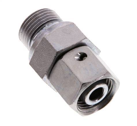10L & G3/8'' Verzinkt Stalen Rechte Draaidoorvoer Buitendraad 315bar NBR O-ring en Afdichtconus Verstelbaar ISO 8434-1