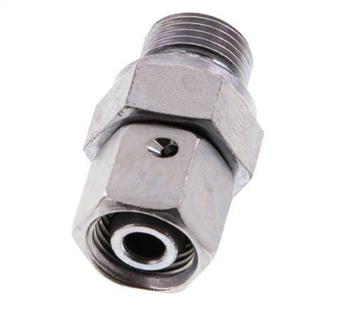 10L & G3/8'' Verzinkt Stalen Rechte Draaidoorvoer Buitendraad 315bar NBR O-ring en Afdichtconus Verstelbaar ISO 8434-1