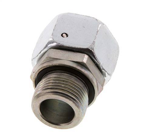 22L & G3/4'' Verzinkt Stalen Rechte Draaidoorvoer Buitendraad 160bar NBR O-ring en Afdichtconus Verstelbaar ISO 8434-1
