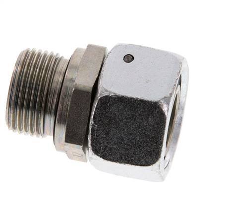 22L & G3/4'' Verzinkt Stalen Rechte Draaidoorvoer Buitendraad 160bar NBR O-ring en Afdichtconus Verstelbaar ISO 8434-1