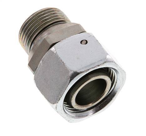 22L & G3/4'' Verzinkt Stalen Rechte Draaidoorvoer Buitendraad 160bar NBR O-ring en Afdichtconus Verstelbaar ISO 8434-1