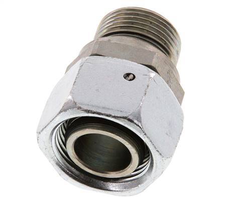 22L & G3/4'' Verzinkt Stalen Rechte Draaidoorvoer Buitendraad 160bar NBR O-ring en Afdichtconus Verstelbaar ISO 8434-1