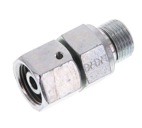 10S & G3/8'' Verzinkt Stalen Rechte Draaidoorvoer Buitendraad 630bar NBR O-ring en Afdichtconus Verstelbaar ISO 8434-1