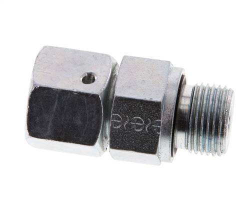 10S & G3/8'' Zink plated Steel Straight Swivel with Male Threads 630 bar NBR O-ring Sealing Cone Adjustable ISO 8434-1