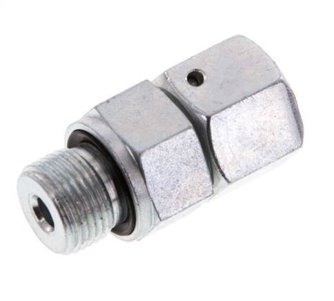 10S & G3/8'' Verzinkt Stalen Rechte Draaidoorvoer Buitendraad 630bar NBR O-ring en Afdichtconus Verstelbaar ISO 8434-1