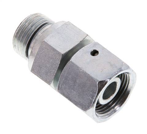 14S & G1/2'' Verzinkt Stalen Rechte Draaidoorvoer Buitendraad 630bar NBR O-ring en Afdichtconus Verstelbaar ISO 8434-1