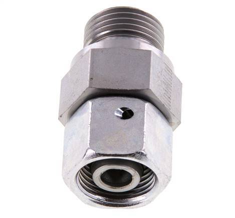 14S & G1/2'' Verzinkt Stalen Rechte Draaidoorvoer Buitendraad 630bar NBR O-ring en Afdichtconus Verstelbaar ISO 8434-1