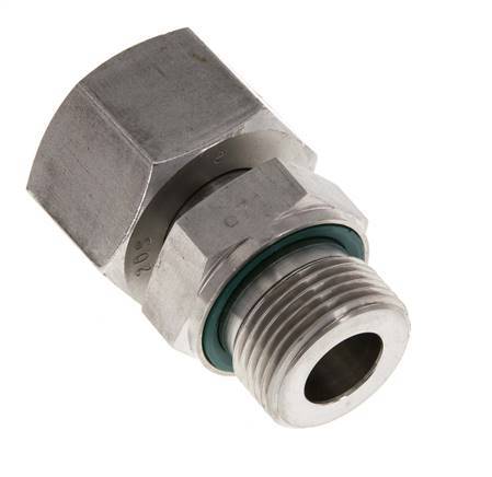 14S & G1/2'' Verzinkt Stalen Rechte Draaidoorvoer Buitendraad 630bar NBR O-ring en Afdichtconus Verstelbaar ISO 8434-1
